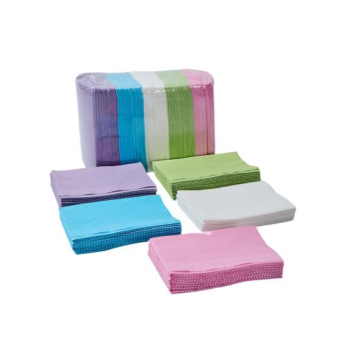 Chine Telijie Disposable Dental Bibs / Patient Napkins – 50×60cm, 2-Ply Paper + 1-Ply PE Film Fabricant