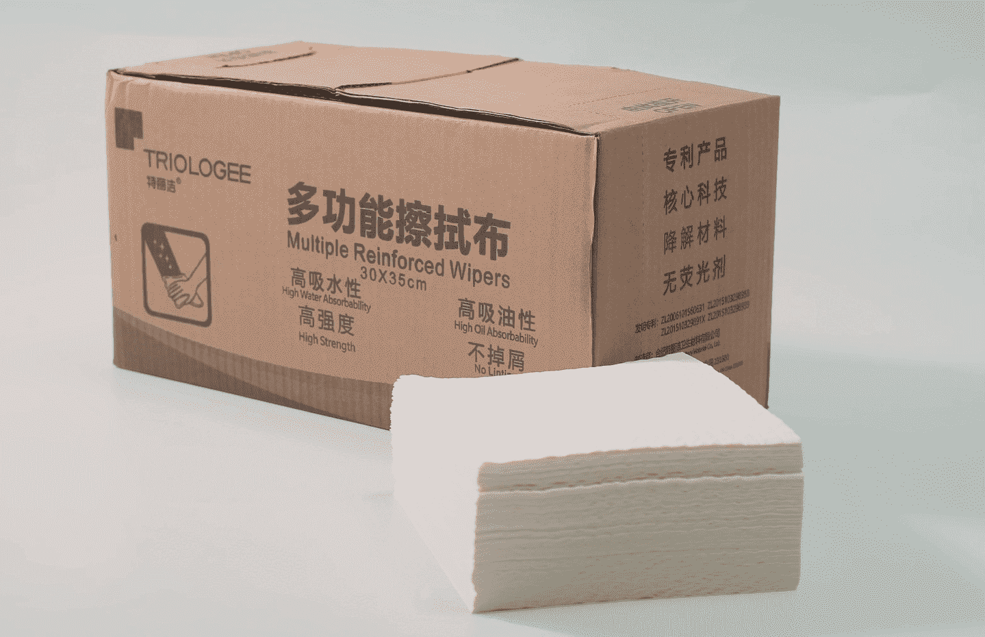 Essuie-tout stérile absorbant 4 plis renforcé par une trame, rouleau de lingettes de nettoyage industrielles, lingettes médicales